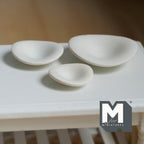1:12 Scale Miniature Texture Bowls Set of 3 Dollhouse Crockery Kitchen Dishes Decor (white) (metal) - A041