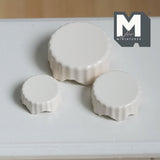 1:12 Scale Miniature Cake Stands Set of 3 Dollhouse Fluted Dessert Displays Bakery Decor (white) - E091
