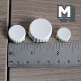 1:12 Scale Miniature Cake Stands Set of 3 Dollhouse Fluted Dessert Displays Bakery Decor (white) - E091
