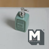 1:12 Scale Miniature Soap Dispenser Dollhouse Bathroom Powder Room Soap Pump Bottle 15/16 inch tall (green / silver) (plastic) - F042