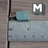 1:12 Scale Miniature Soap Dispenser Dollhouse Bathroom Powder Room Soap Pump Bottle 15/16 inch tall (green / silver) (plastic) - F042