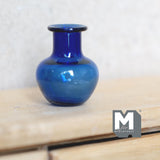 1:12 Scale Miniature Blue Glass Vase Dollhouse Fairy Garden Flower Vase 7/8 inch tall - B064