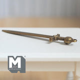 1:12 Scale Miniature Metal Sword Dollhouse Decor Mid Century Style Blade Metal Sabre 2-5/8 inch long (dull non-working) - H026