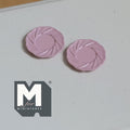 1:12 Scale Miniature Dining Plates Set of 2 Dollhouse Kitchen Tableware 1/2 inch dia. (S) (pink) (metal) - A030