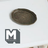 1:12 Scale Miniature Antique Brass Oval Serving Tray Dollhouse Kitchen Dining Platter 1-3/16 inch long (S) (copper style) - A042