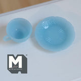1:6 Scale Miniature Teacup and Saucer Dollhouse Kitchen Coffee Cup Set (style b) (plastic) - A023