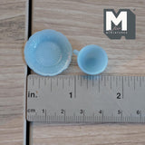 1:6 Scale Miniature Teacup and Saucer Dollhouse Kitchen Coffee Cup Set (style b) (plastic) - A023