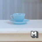 1:6 Scale Miniature Teacup and Saucer Dollhouse Kitchen Coffee Cup Set (style c) (plastic) - A023
