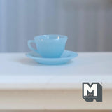 1:6 Scale Miniature Teacup and Saucer Dollhouse Kitchen Coffee Cup Set (style c) (plastic) - A023