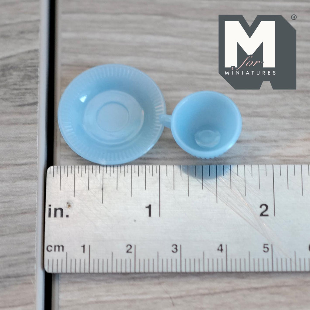 1:6 Scale Miniature Teacup and Saucer Dollhouse Kitchen Coffee Cup Set (style c) (plastic) - A023