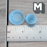 1:6 Scale Miniature Teacup and Saucer Dollhouse Kitchen Coffee Cup Set (style c) (plastic) - A023