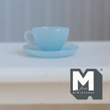 1:6 Scale Miniature Teacup and Saucer Dollhouse Kitchen Coffee Cup Set (style d) (plastic) - A023