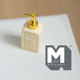 1:12 Scale Miniature Soap Dispenser Dollhouse Bathroom Powder Room Soap Pump Bottle 15/16 inch tall (beige / gold) (plastic) - F042