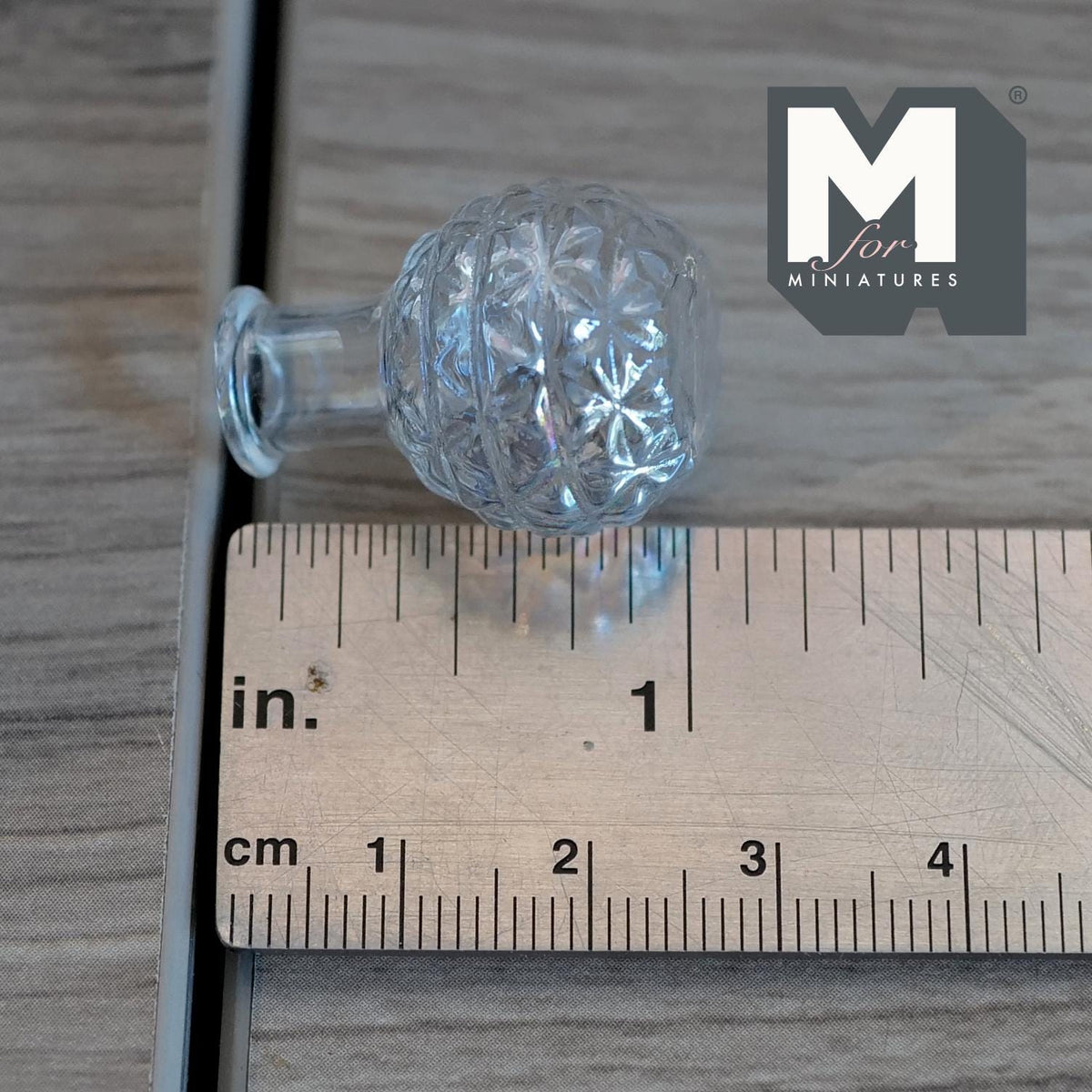 1:12 Scale Miniature Diamond-Cut Glass Vase Dollhouse Garden Textured Flower Pot 1 inch tall - A097