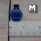 Miniature Hexagon Glass Bottle 1:12 Scale Dollhouse Flask Fairy Garden Glass Vase 1 inch tall (dark blue) - A097