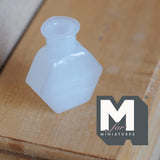 Miniature Hexagon Glass Bottle 1:12 Scale Dollhouse Flask Fairy Garden Glass Vase 1 inch tall (white) - A097