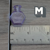 Miniature Hexagon Glass Bottle 1:12 Scale Dollhouse Flask Fairy Garden Glass Vase 1 inch tall (purple) - A097