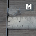 Miniature Hexagon Glass Bottle 1:12 Scale Dollhouse Flask Fairy Garden Glass Vase 1 inch tall (clear) - A097