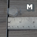 Miniature Hexagon Glass Bottle 1:12 Scale Dollhouse Flask Fairy Garden Glass Vase 1 inch tall (clear) - A097