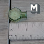Miniature Hexagon Glass Bottle 1:12 Scale Dollhouse Flask Fairy Garden Glass Vase 1 inch tall (green) - A097