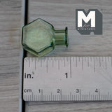 Miniature Hexagon Glass Bottle 1:12 Scale Dollhouse Flask Fairy Garden Glass Vase 1 inch tall (green) - A097