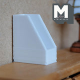Miniature Magazine Holder 1:12 Scale Office Desk Organizer File Stand 1-5/16 inch tall (white) - C032