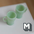 Miniature Beer Mugs Set of 2 Dollhouse Oversized Beer Steins 13/16 inch tall (green) (plastic) - A009