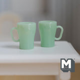 Miniature Beer Mugs Set of 2 Dollhouse Oversized Beer Steins 13/16 inch tall (green) (plastic) - A009