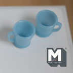1:12 Scale Miniature Oversized Stacking Mugs Retro Diner Coffee Cups Dollhouse Kitchen 9/16 inch tall (blue) (plastic) (style e) - A009