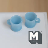 1:12 Scale Miniature Oversized Stacking Mugs Retro Diner Coffee Cups Dollhouse Kitchen 9/16 inch tall (blue) (plastic) (style c) - A009