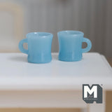 1:12 Scale Miniature Oversized Stacking Mugs Retro Diner Coffee Cups Dollhouse Kitchen 9/16 inch tall (blue) (plastic) (style c) - A009