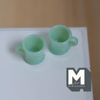 1:12 Scale Miniature Oversized Stacking Mugs Retro Diner Coffee Cups Dollhouse Kitchen 9/16 inch tall (green) (plastic) (style d) - A009