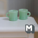 1:12 Scale Miniature Oversized Stacking Mugs Retro Diner Coffee Cups Dollhouse Kitchen 9/16 inch tall (green) (plastic) (style d) - A009