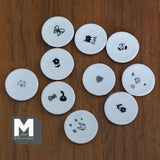 Miniature Plates Large Size Set of 10 , 1:12 Scale Dollhouse Nursery Tableware Pets and Flowers 1-1/4 inch dia. (white) - A041