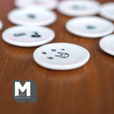 Miniature Plates Large Size Set of 10 , 1:12 Scale Dollhouse Nursery Tableware Pets and Flowers 1-1/4 inch dia. (white) - A041