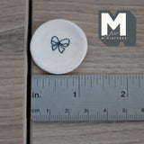 Miniature Plates Large Size Set of 10 , 1:12 Scale Dollhouse Nursery Tableware Pets and Flowers 1-1/4 inch dia. (white) - A041