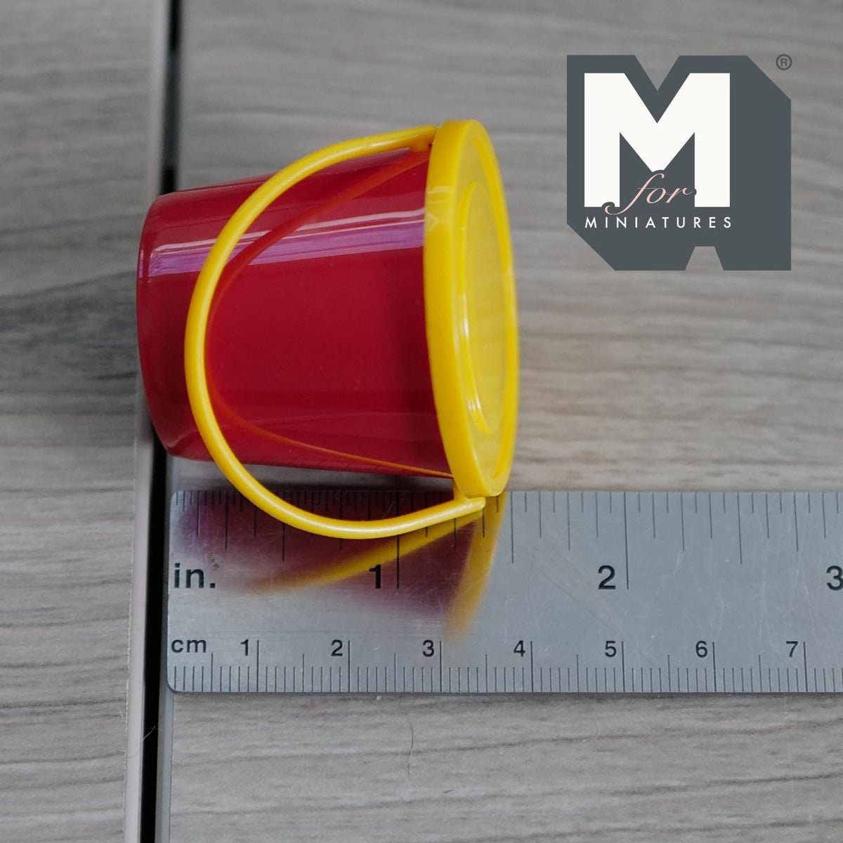 Miniature Building Blocks with Bucket 1:12 Scale Playroom Decor Dollhouse Nursery Accessories 1-7/16 inch tall (red yellow) - G099