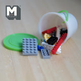 Miniature Building Blocks with Bucket 1:12 Scale Playroom Decor Dollhouse Nursery Accessories 1-7/16 inch tall (green cream) - G099