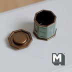 Miniature Tea Tin 1:12 Scale Dollhouse Kitchen Octagonal Floral Canister with Removable Lid 11/16 inch dia. (green) - H024