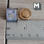 Miniature Tea Tin 1:12 Scale Dollhouse Kitchen Octagonal Floral Canister with Removable Lid 11/16 inch dia. (light blue floral) - H024