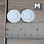 Miniature Dining Plates Set of 2 , 1:12 Scale Dollhouse Supplies Tableware 7/8 inch dia.  (white) (L)  (Metal)-- A030
