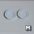 Miniature Dining Plates Set of 2 , 1:12 Scale Dollhouse Supplies Tableware 11/16 inch dia.  (white) (M)  (Metal)-- A030