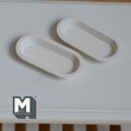 Miniature Oval Plates 1:12 Scale Dollhouse Tableware Oblong Plates Set of 2 , 1-1/4 inch long (white) (metal) - A044