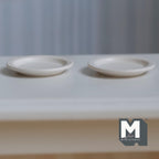 Miniature Dining Plates 1:12 Scale Dollhouse Tableware Serving Plates Set of 2 , 13/16 inch dia. (white) (metal)  - A043