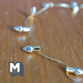 1:12 Scale Miniature Silver Light Bulb Beads Chain with Gold String, Non Working, Cut to Length, 12 inch long