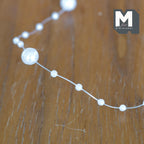 1:12 Scale Miniature White Beads Chain, Large and Small Beads, Cut to Length, 12 inch long (tree not included)