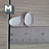 Miniature Irregular Shaped Food Trays Set of 2, 1:12 Scale Dollhouse Kitchen Decor Tableware 7/8 inch long (warm gray) (metal) - A034