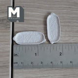 Miniature Oval Plates 1:12 Scale Dollhouse Tableware Oblong Plates Set of 2 , 1-1/4 inch long (warm grey) (metal) - A044