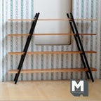 Miniature A-Frame Bookshelf 1:12 Scale Bookcase Display Shelf Dollhouse Furniture 4-9/16 inch tall - H045