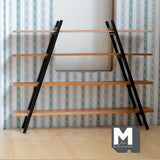 Miniature A-Frame Bookshelf 1:12 Scale Bookcase Display Shelf Dollhouse Furniture 4-9/16 inch tall - H045